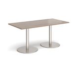 Monza rect dining table flat round bases