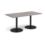 Monza rect dining table flat round bases