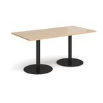 Monza rect dining table flat round bases