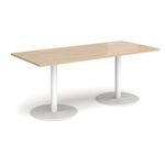 Monza Rect Dining Table Flat Round Bases