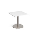 Monza square dining table round base