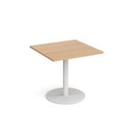 Monza square dining table round base