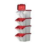 Barton Mf Storage Bins Red Lids Pk4