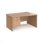 Maestro 25 panel end rh wave desk 2d ped