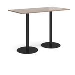 Monza rect poseur table round bases