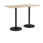 Monza rect poseur table round bases