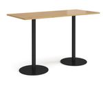 Monza rect poseur table round bases