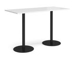 Monza rect poseur table round bases