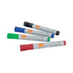 Nobo Glass Whiteboard Markers White 4Pk
