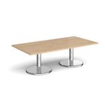 Pisa rect coffee table with round base