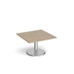 Pisa square coffee table with round base