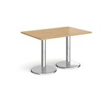 Pisa rect dining table with round base