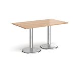 Pisa rect dining table with round base