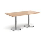 Pisa rect dining table with round base