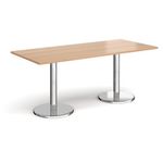 Pisa rect dining table with round bases