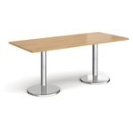 Pisa rect dining table with round bases