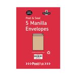 Envelopes C4 Peel Seal Manilla 115G X5