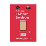 Envelopes C4 Peel Seal Manilla 115G X5