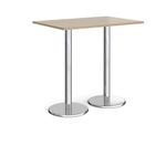 Pisa rect poseur table with round base