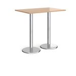 Pisa rect poseur table with round base