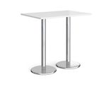 Pisa rect poseur table with round base