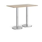 Pisa rect poseur table with round base