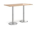 Pisa rect poseur table with round base