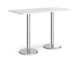 Pisa rect poseur table with round base