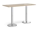 Pisa rect poseur table with round base
