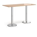 Pisa rect poseur table with round base