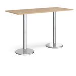Pisa rect poseur table with round base