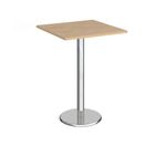 Pisa square poseur table with round base