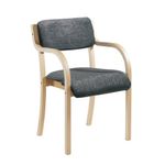 Wood Frame Stack Chair Arms-Charcoal