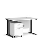 Maestro 25 desk 800mm with 2 drawer ped