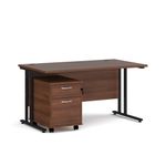 Maestro 25 desk 800mm with 2 drawer ped