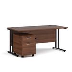 Maestro 25 desk 800mm with 2 drawer ped