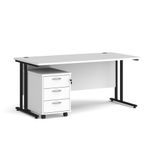 Maestro 25 desk 800mm with 3 drawer ped