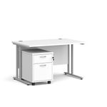 Maestro 25 desk 800mm with 2 drawer ped