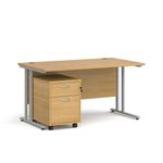 Maestro 25 desk 800mm with 2 drawer ped