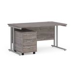 Maestro 25 desk 800mm with 3 drawer ped