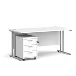 Maestro 25 desk 800mm with 3 drawer ped