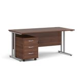 Maestro 25 desk 800mm with 3 drawer ped