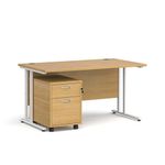 Maestro 25 desk 800mm with 2 drawer ped