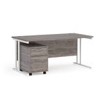 Maestro 25 desk 800mm with 2 drawer ped