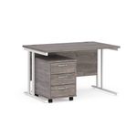 Maestro 25 desk 800mm with 3 drawer ped