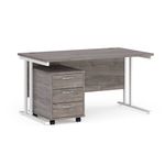 Maestro 25 desk 800mm with 3 drawer ped