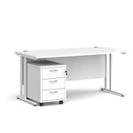 Maestro 25 desk 800mm with 3 drawer ped