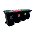 Vfm Wheelie Bins 240L Color Lids Pk4