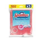 Spontex Microfibre Pads Mix Col Pk3