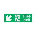 Fireexit Rm Arw Down/Left 150X450 Pvc